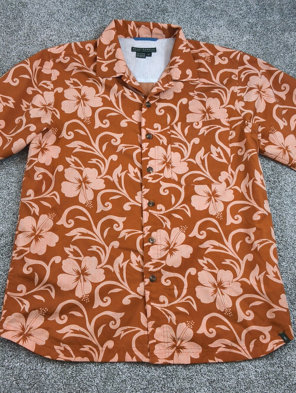Royal Robbins Outdoor Mens Short Sleeve Button Up Hawaiian Shirt Size Medium